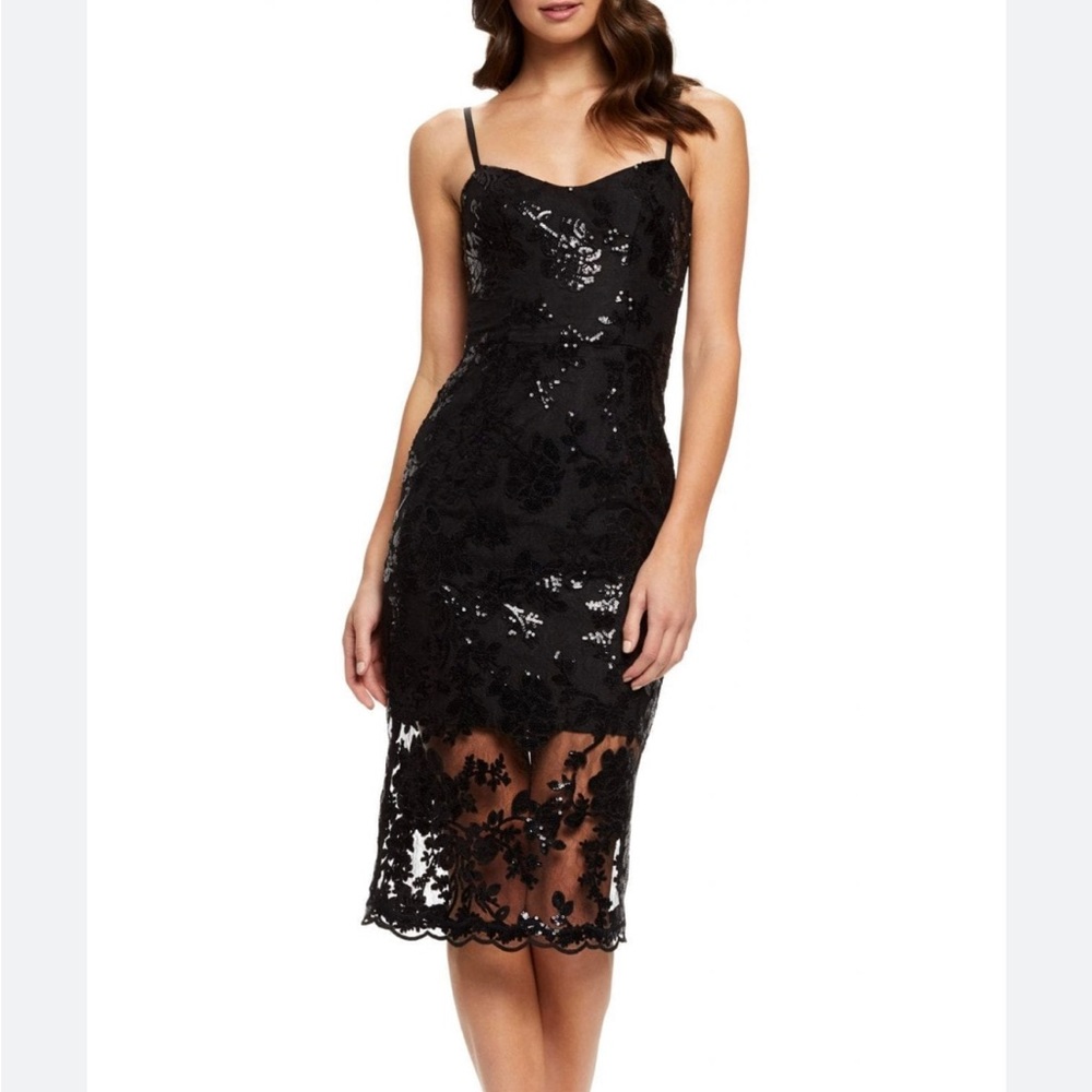 DRESS THE POPULATION Kate Embellished Cocktail Dress